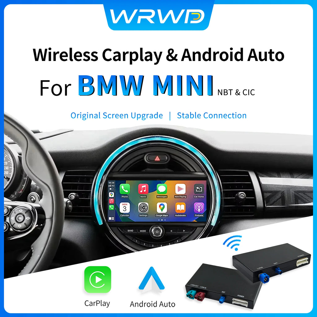 Wireless carplay Android Auto For BMW Mini Cooper NBT CIC R55 R56 R57 R58 R59 R60 R61 F54