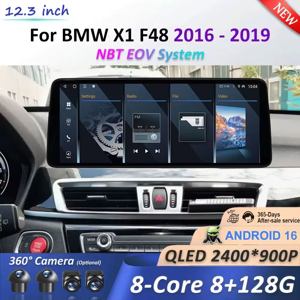 12.3'' Android 16 for BMW X1 F48 2016 - 2019 NBT/EVO System GPS Navi WiFi Car Audio Multim