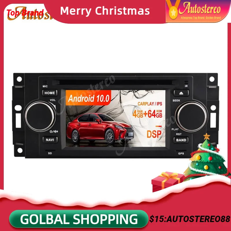 128GB Android 13 Car DVD Player Multimedia Player GPS Navigation For JEEP Grand Cherokee 2