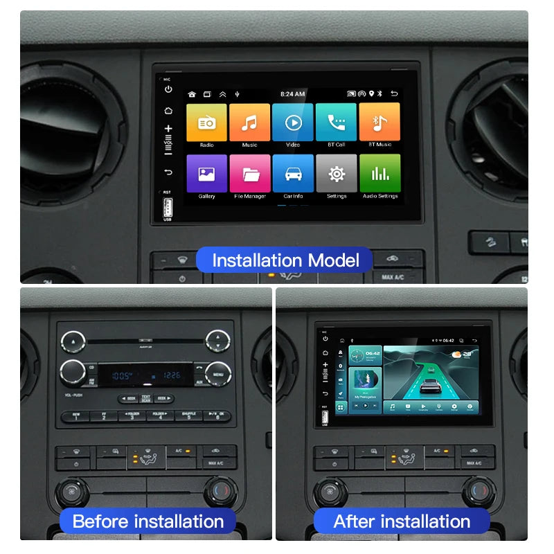 SZLELV Android 15 Car Radio For Ford F150 F250 F350 Fusion Mustang Explorer Edge Multimedi
