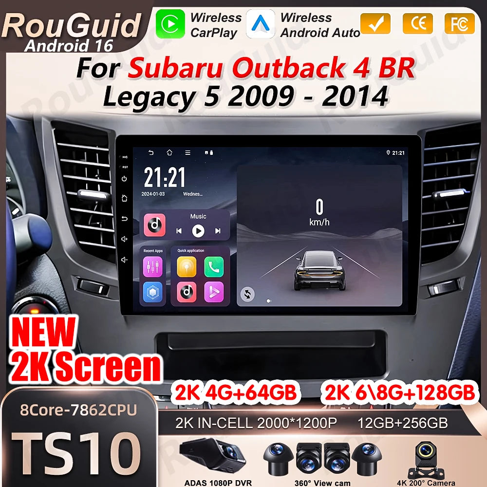 Android 16 Car Radio Carplay For Subaru Outback 4 BR Legacy 5 2009 2010 2011 2012 2013 201 | AUTOKITSHOP