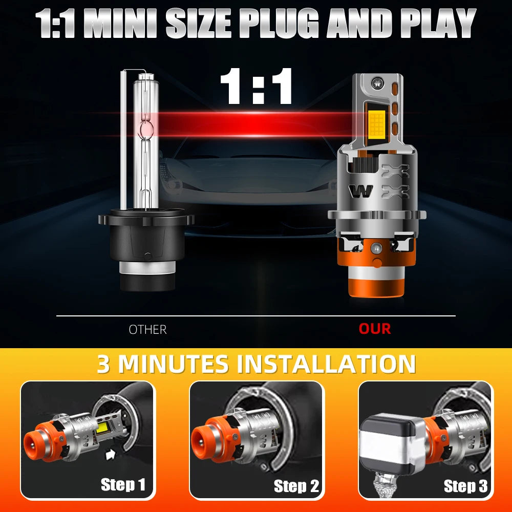 LED Headlight Canbus 50000LM Upgrade Xenon Lamp 6000K For Lexus IS300h 350 250 2013-2021 2