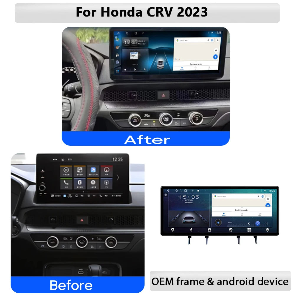 12.3" Android 16 For Honda CRV 2023 Navigation Carplay Car Radio Multimedia Player Video G