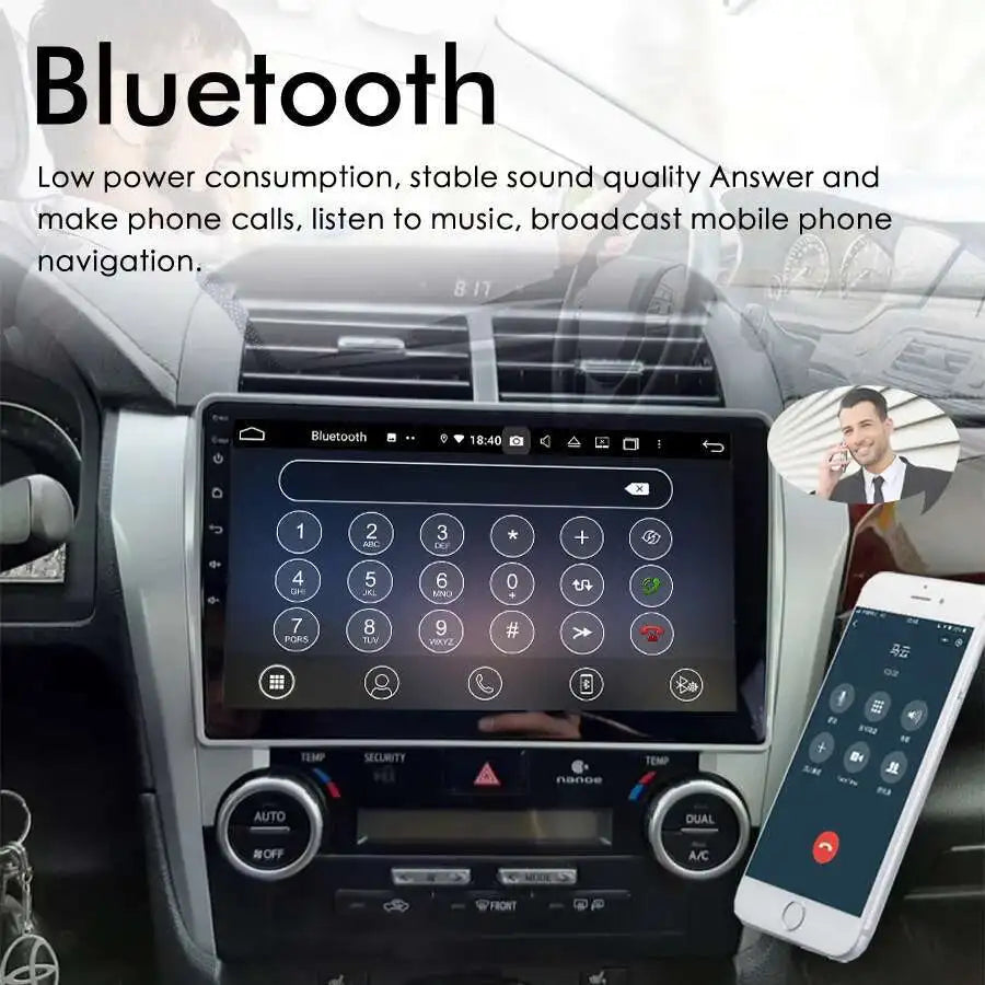 GPS Navigation Android 15 AI Voice Car Radio For Toyota Camry 7 XV 50 55 2011-2014 Wireles