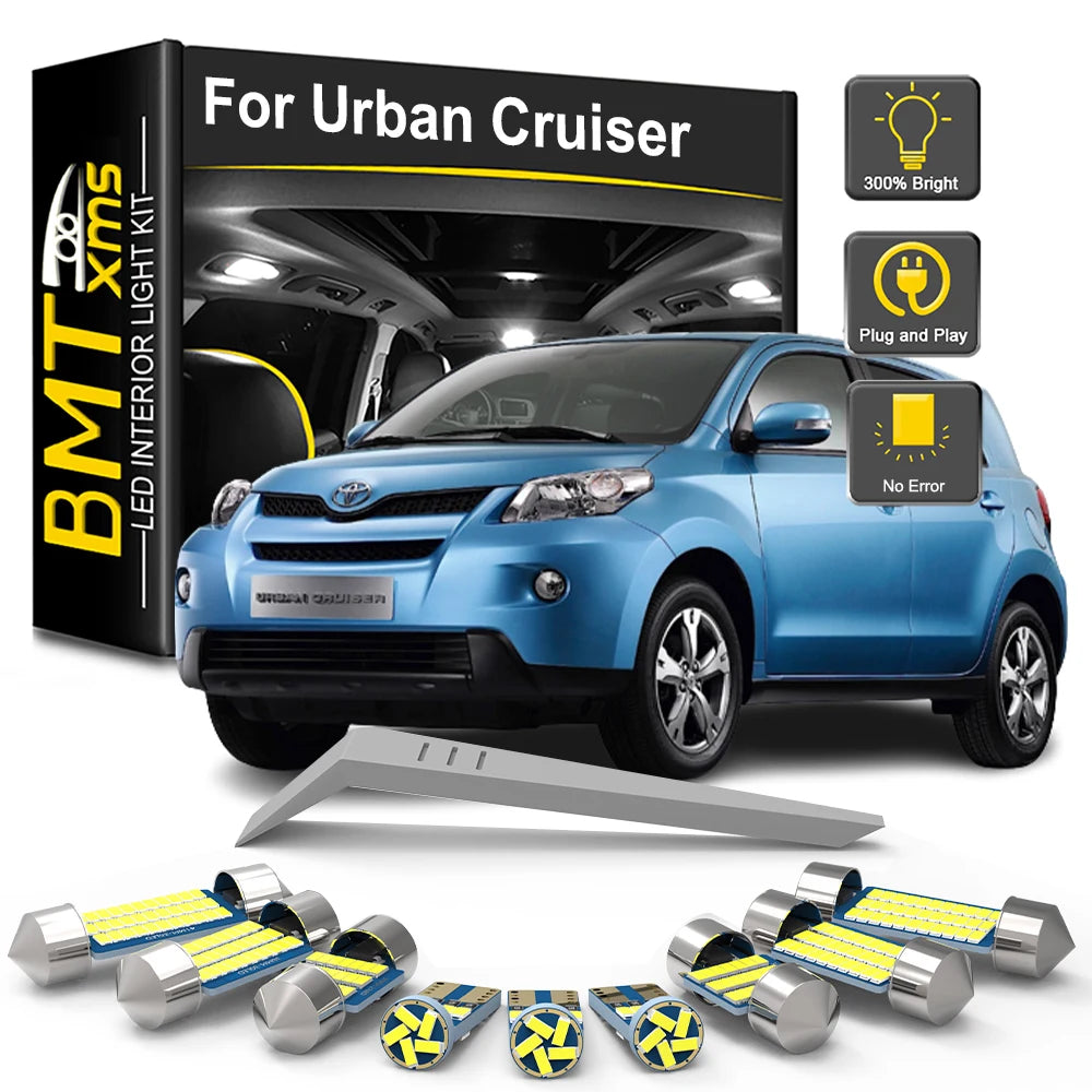 8-Piece LED Interior Light Kit for Toyota Urban Cruiser 2007-2013 - Canbus Dome Map Door Trunk Bulbs | AUTOKITSHOP