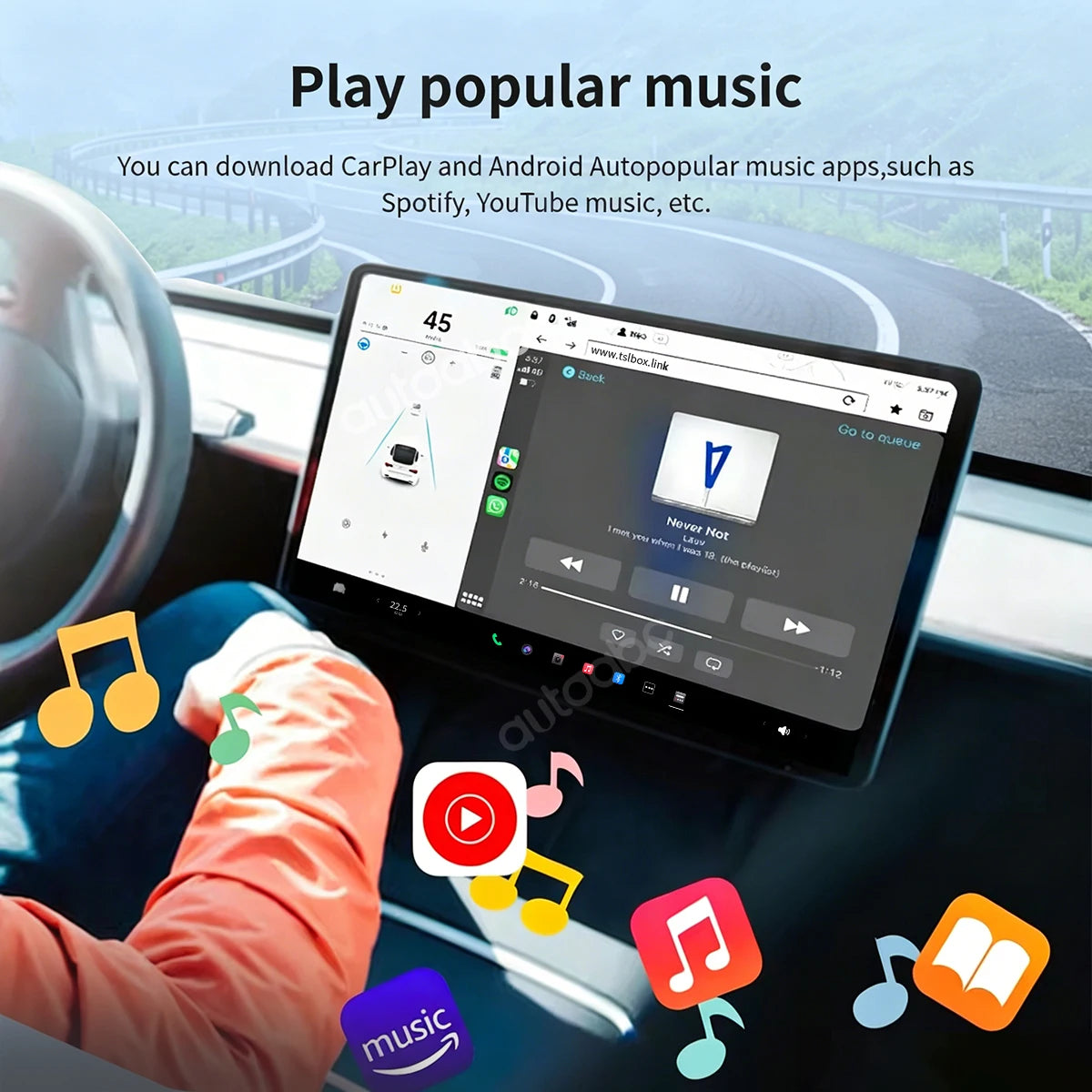 For Tesla Model 3 Y X S Wireless CarPlay Adapter Dual Wifi/Bluetooth Android 13 Smart Mult | AUTOKITSHOP