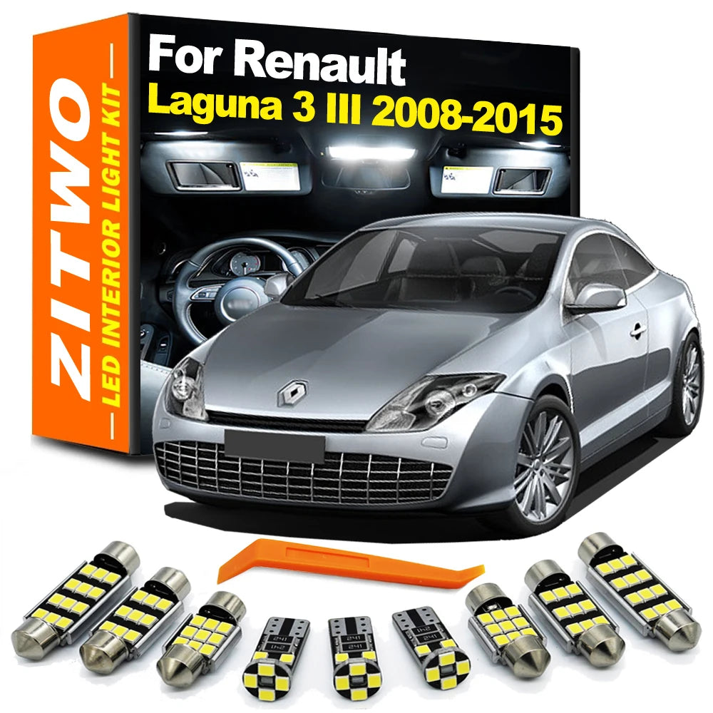 ZITWO LED Interior Light Door Courtesy Bulb Kit For Renault Laguna 3 III MK3 Hatchback Sedan Estate Grandtour Coupe 2008-2015