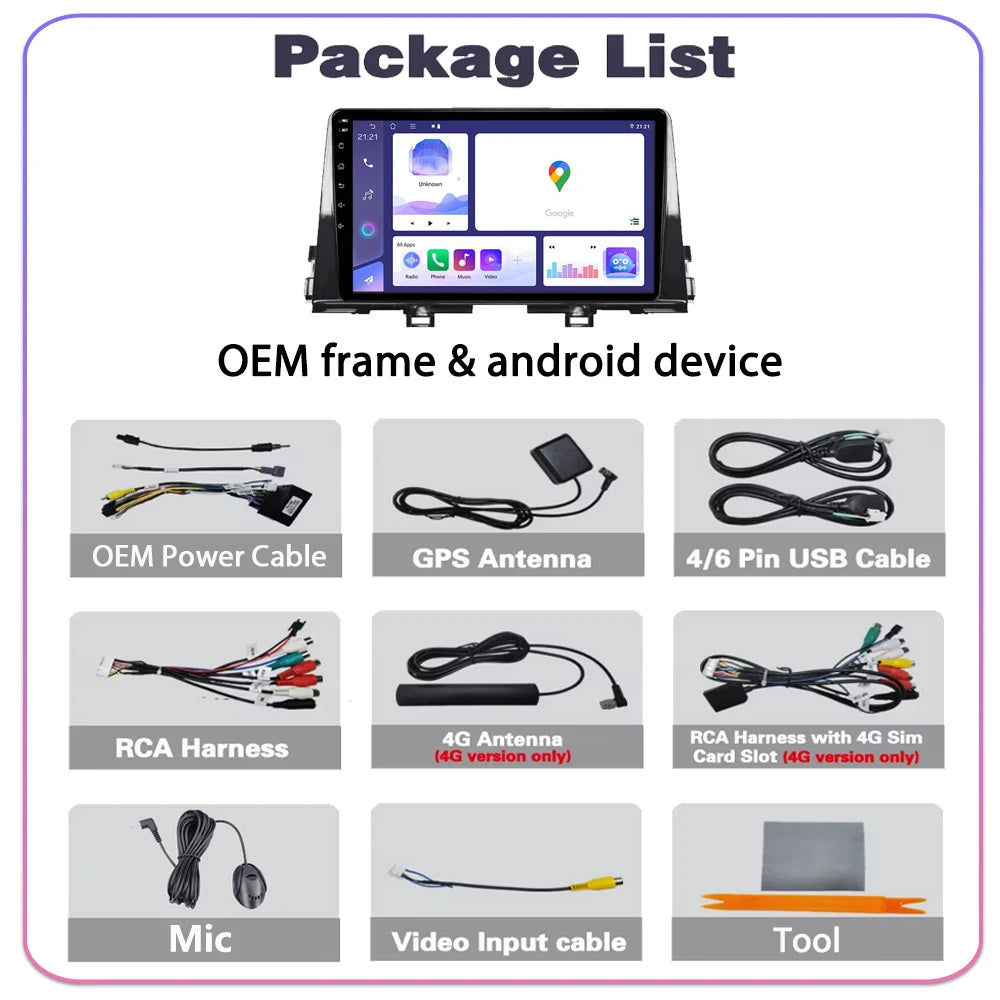 Android Auto Car Radio for KIA Picanto Morning 3 2016 2017 2018 2019 2020 2021 2022 Car St