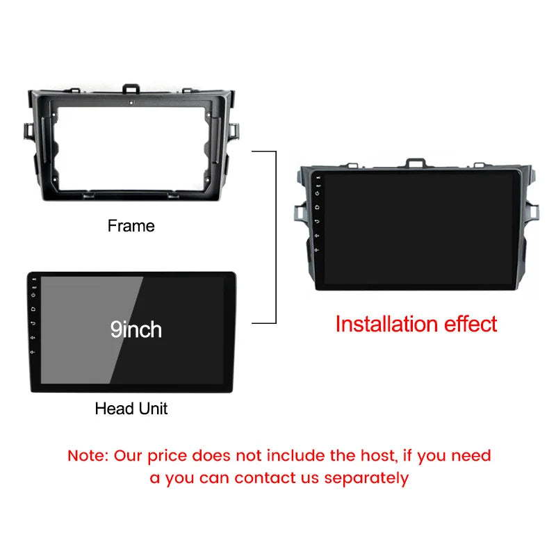 Car Radio Fascia Frame for Toyota Corolla E140 150 2007 2008 2009 2010 2011 2012 2013 2din | AUTOKITSHOP