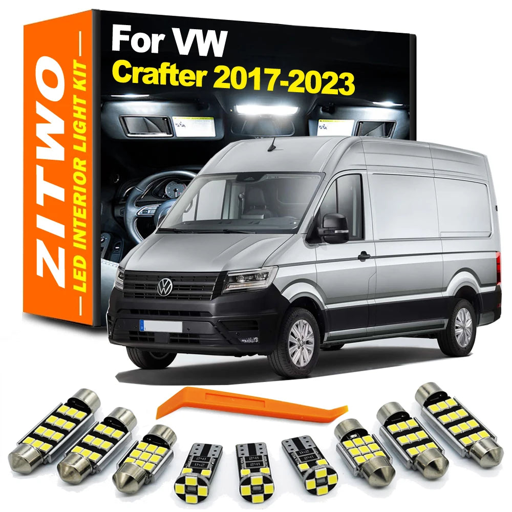 ZITWO 11Pcs Canbus Car LED Interior Light Bulb Kit For VW Volkswagen Crafter Bus Box Van 2017 2018 2019 2020 2021 2022 2023