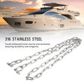 6.6ft Anchor Lead Chain Marine 316 Stainless Steel Central Ring Anchor Chain with Double 5/16in  - Automotive LED Light