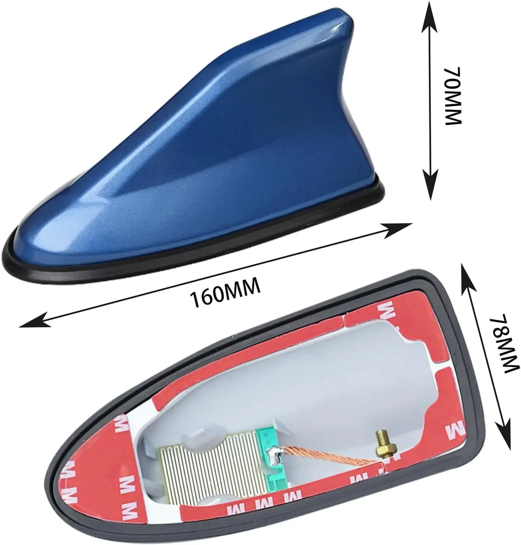 Car Shark Fin Antenna Cover Universal Carbon Fiber Look Radio Signal Aerials Roof Exterior Acces - Automotive LED Light