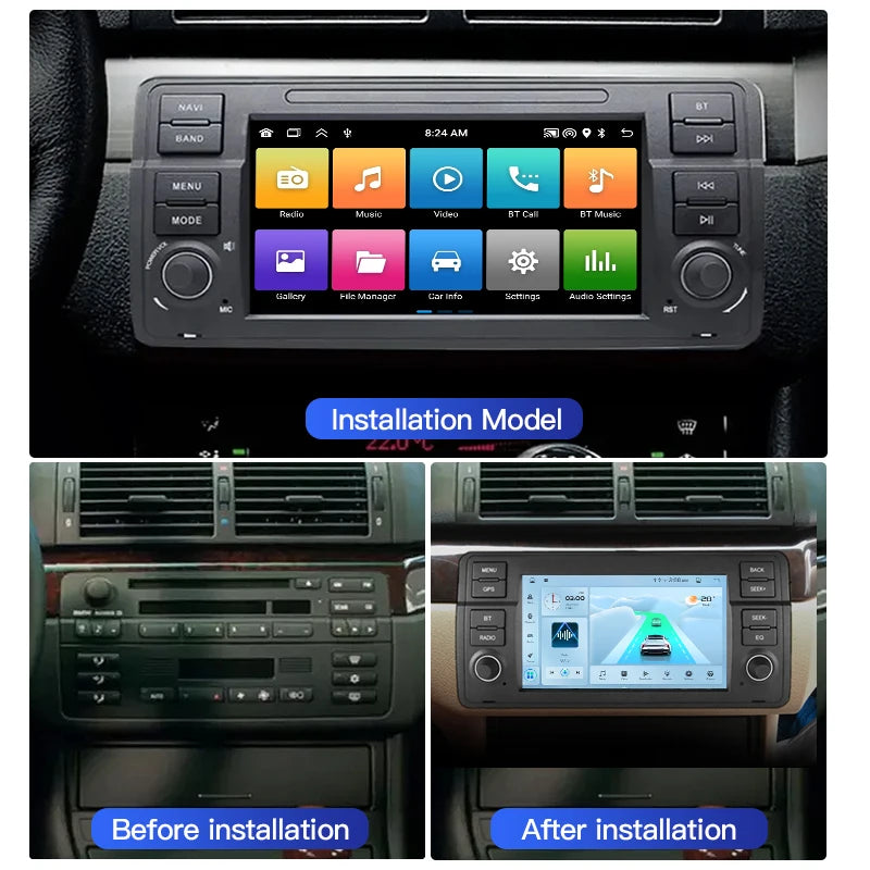 SZLELV For BMW 3 Series E46 M3 Rover 75 Coupe CarPlay Car Radio Multimedia Video Player Na