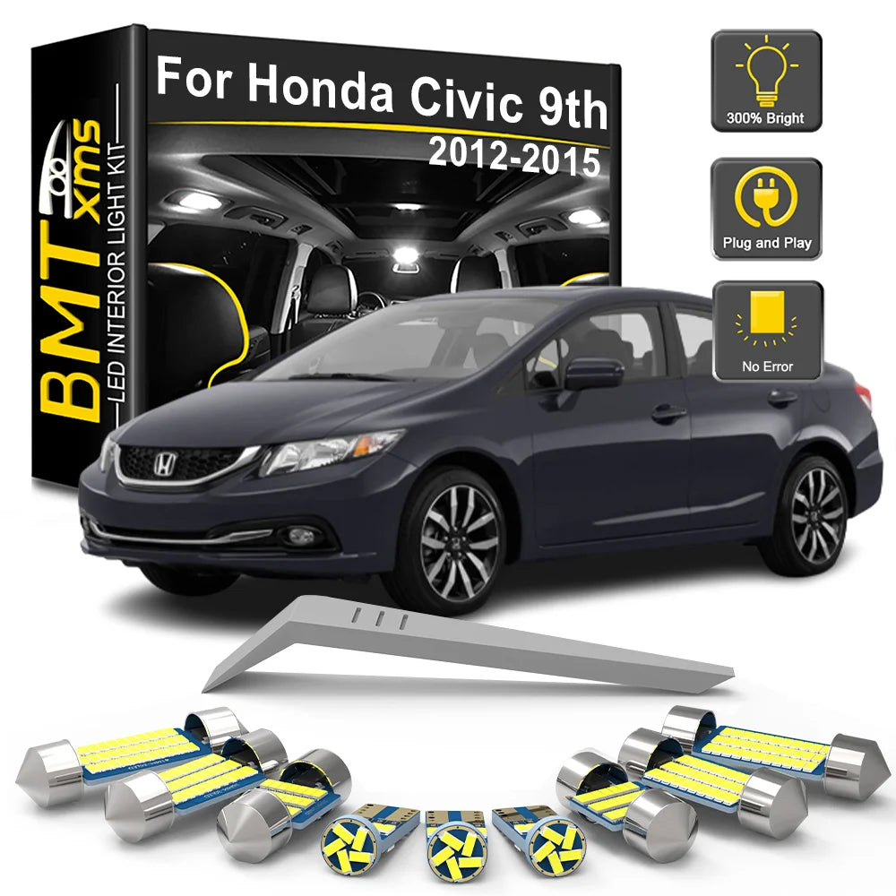 11-Piece LED Interior Light Kit for Honda Civic IX 9 MK9 9th Gen - Canbus Error-Free Bulbs | AUTOKITSHOP