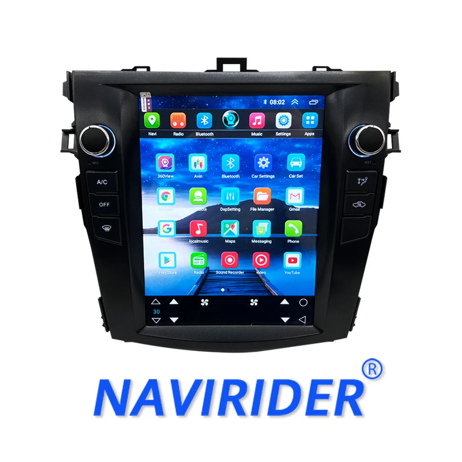 NaviRider Android 14 Auto Car Radio For Toyota Corolla 2008-2012 Multimedia GPS Navigation | AUTOKITSHOP