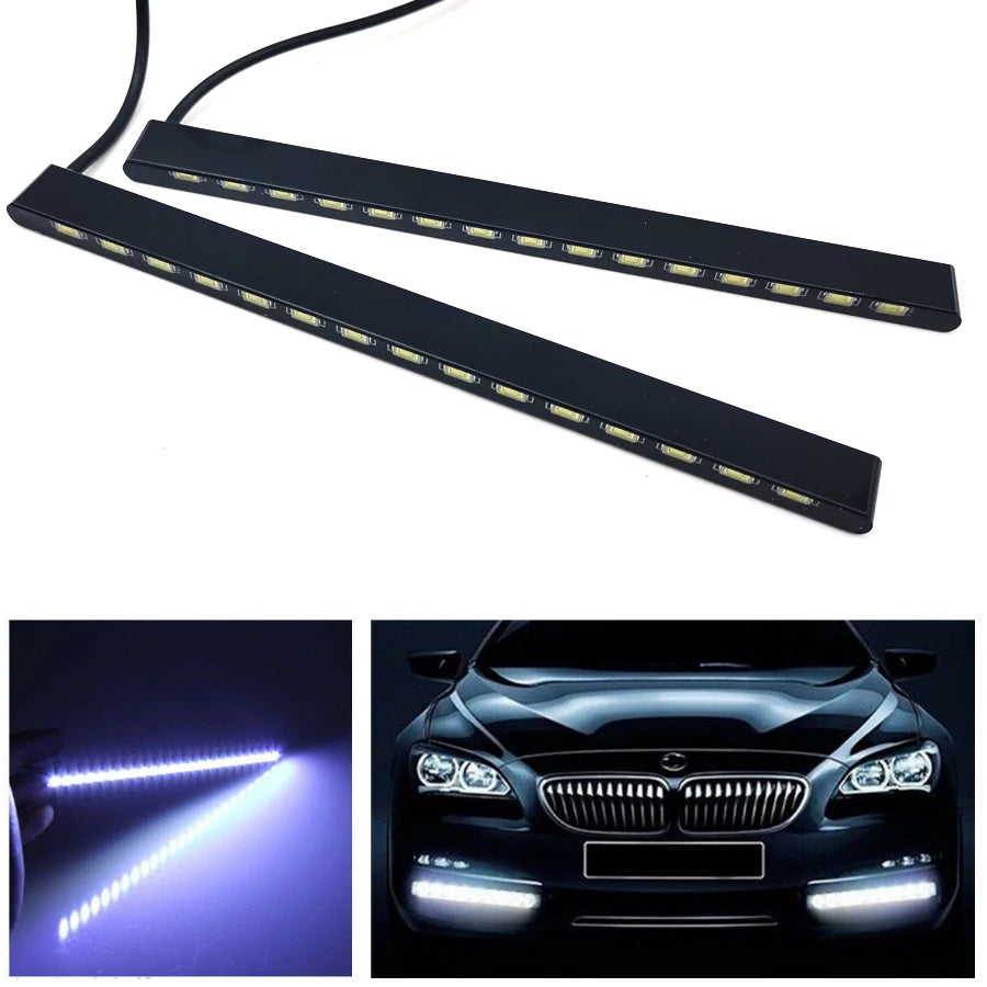 x Ultra-Slim Car Truck DRL LED Fog Signal Light Daytime Running Lamp Waterproof