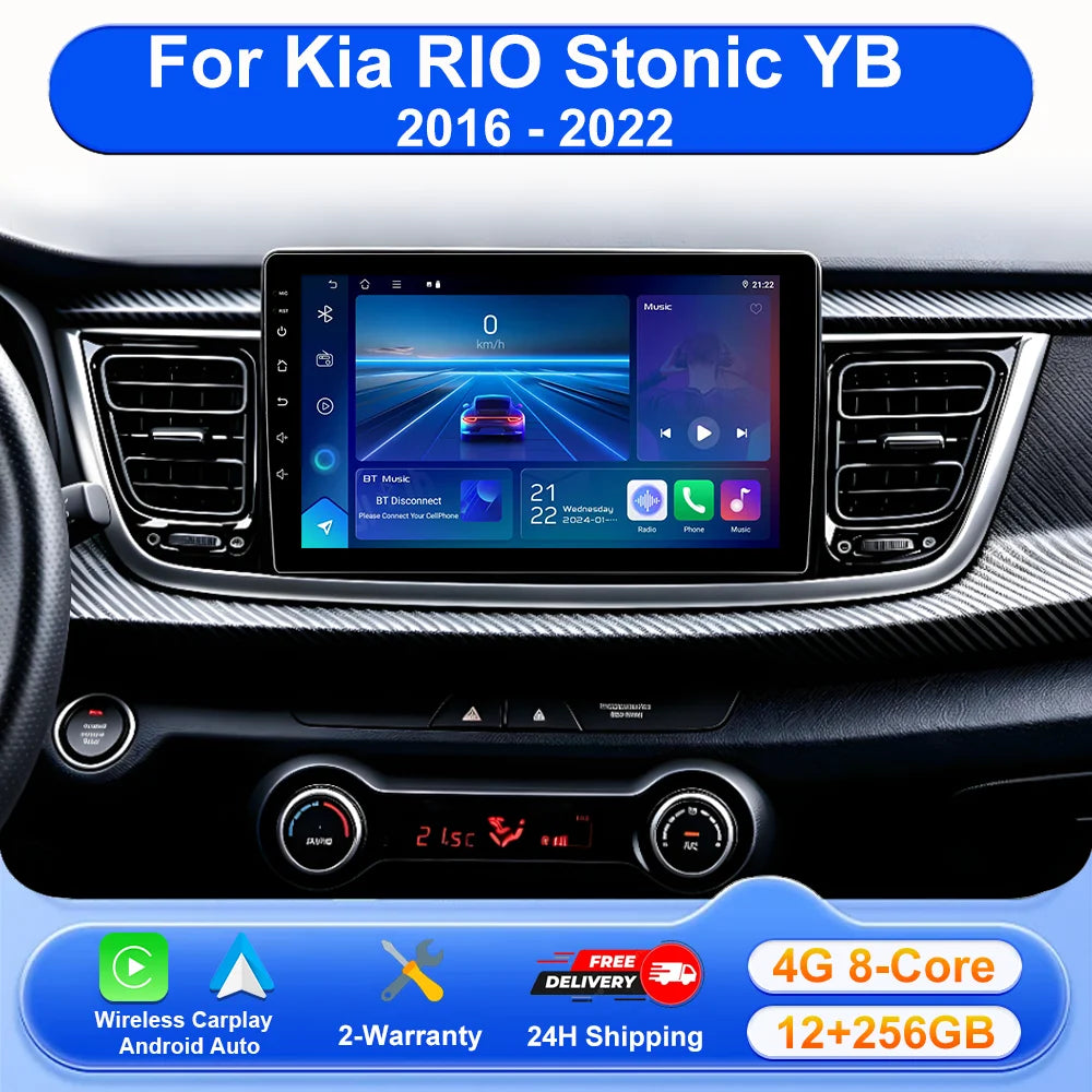 Android 16 For Kia RIO Stonic YB 2016 2017 2018 2019 2020 2021 2022 Stereo Head Unit Multi