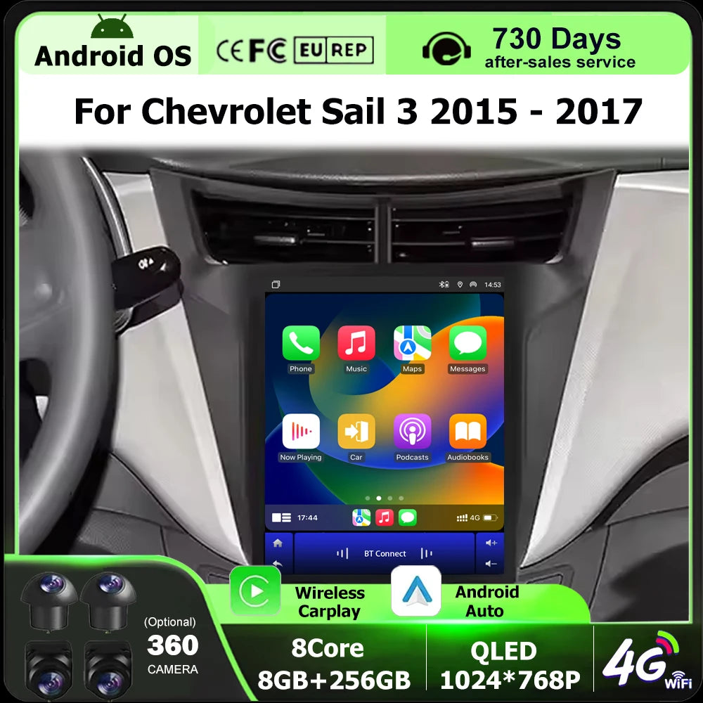 Car Radio Multimedia Video Player GPS For Chevrolet Sail 3 2015 2016 - 2017 Android 16 Aut