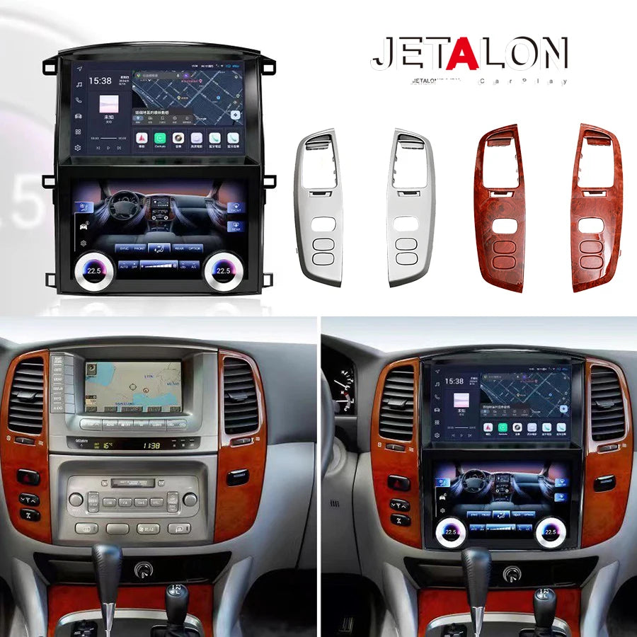 10inch Multimedia System+Climate Control Double Car Screen For Toyota Land Cruiser 100 LC1