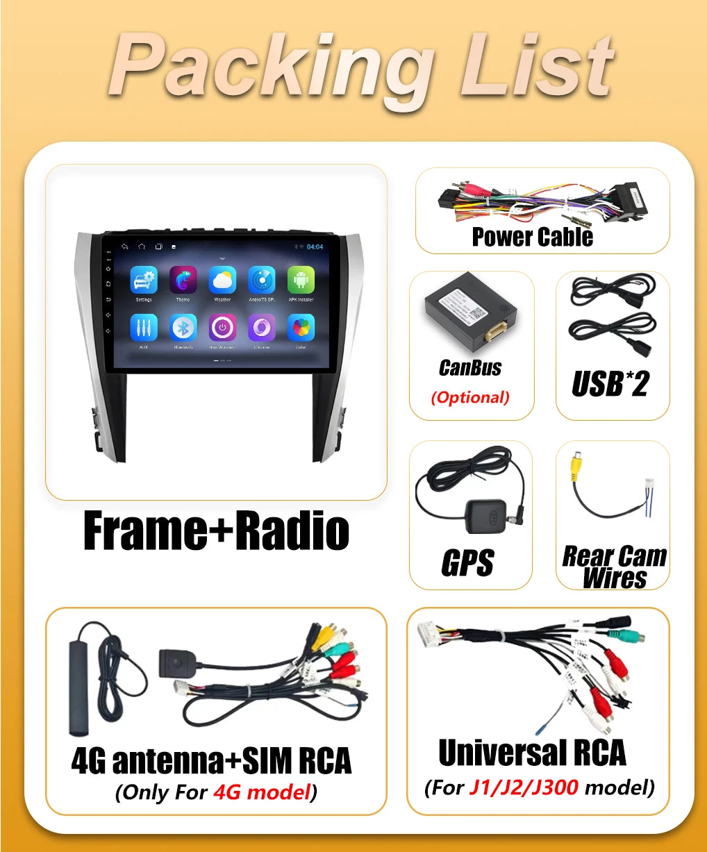 Android16 Auto Car Radio For Toyota Aurion Camry 2015 2016 2017 2018 Carplay BT 5G Multime | AUTOKITSHOP