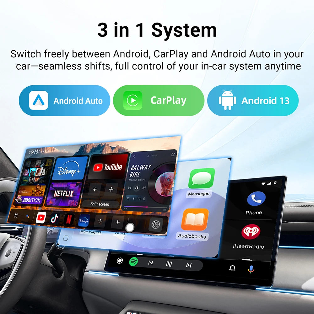 AI Box Wireless CarPlay Android Auto Adapter 8GB 128GB HDMI Converter Video Box YouTube Ne