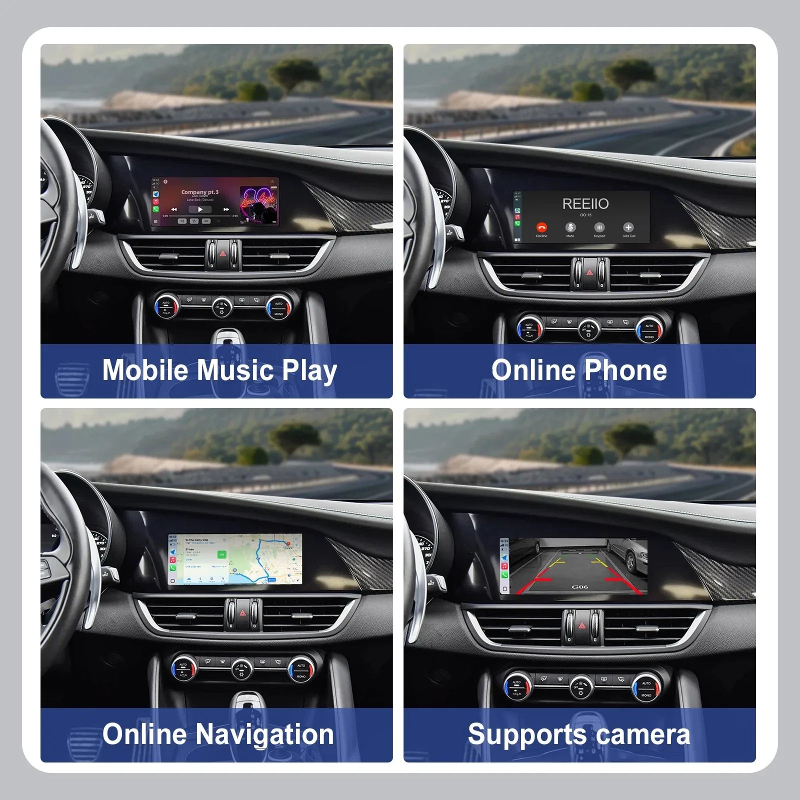 for Alfa Romeo Stelvio & Giulia 2017-2019 Wireless CarPlay Android Auto with Mirror Link A