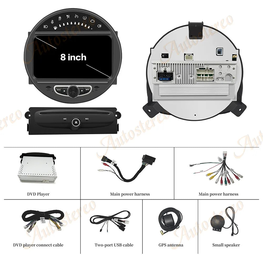 8"Auto Stereo Carplay Android 13.0 For BMW MINI 2006-2013 DSP Car Multimedia Player GPS Na