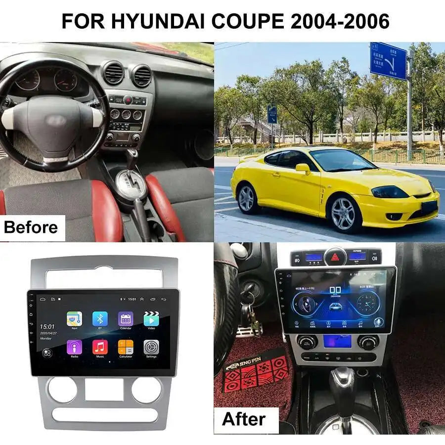 2 Din Car Video Player For HYUNDAI Coupe 2004-2006 Andriod Stereo Multimedia Full Touch Sc