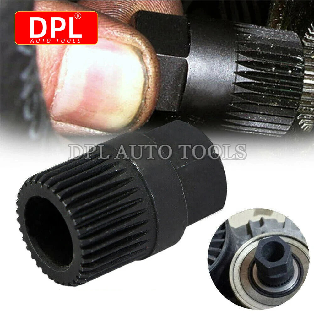 Alternator Clutch Free Wheel Pulley Removal Tool With 33 Tooth V Belt Pulley Remover Black Car A - Automotive LED Light
