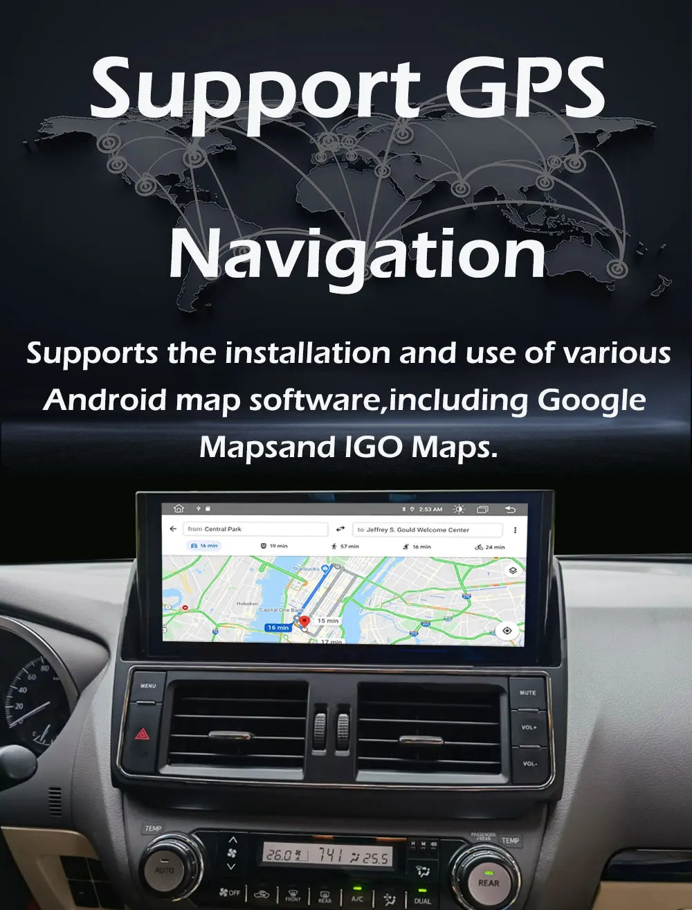 GPS Navigation DSP Stereo for Fiat 500 2007 2008 2009 2010 - 2015 Android 15 Wireless Carp | AUTOKITSHOP