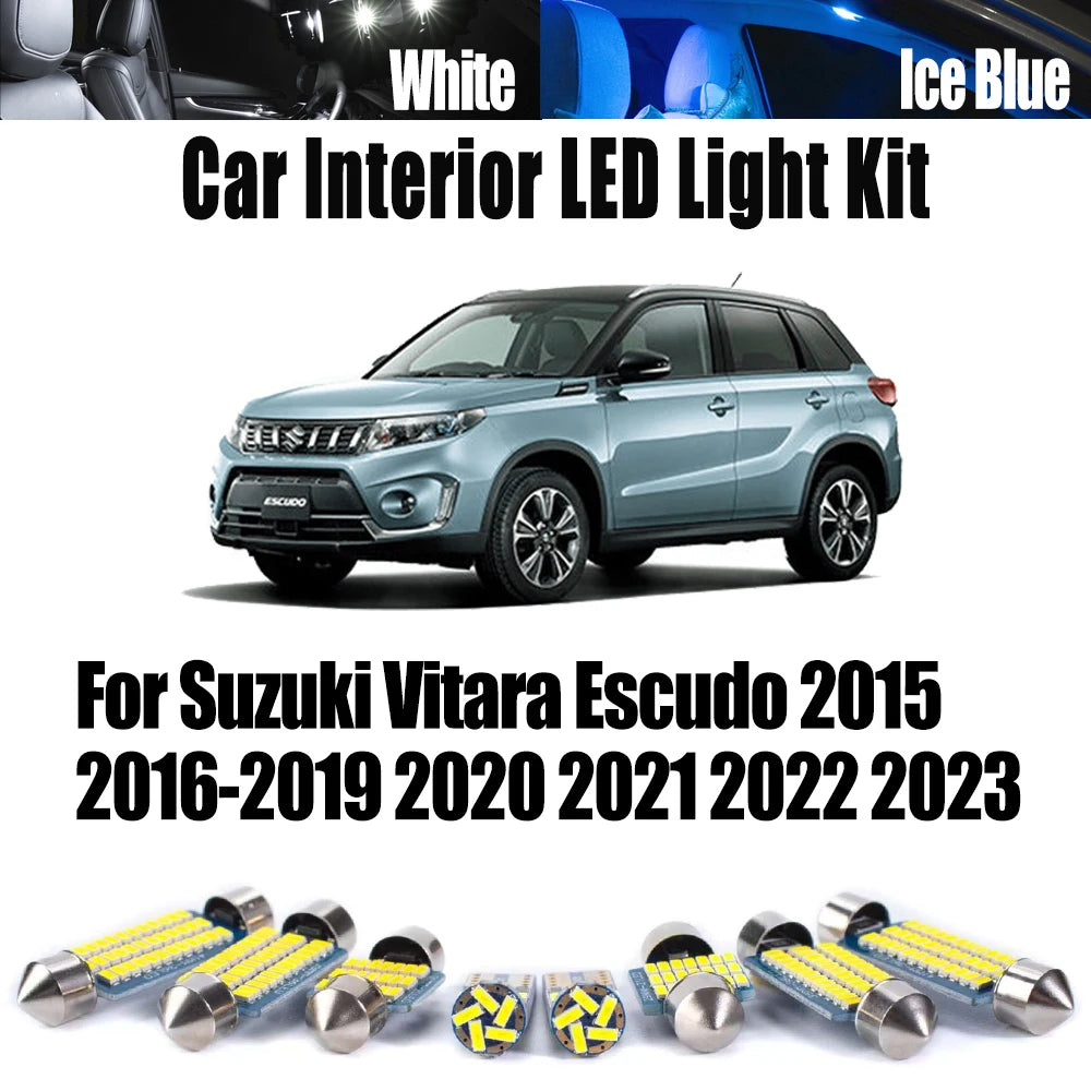 11-Piece LED Interior Light Kit for Suzuki Vitara Escudo 2015- 2020 - Canbus Dome Map Door Trunk Bulbs | AUTOKITSHOP