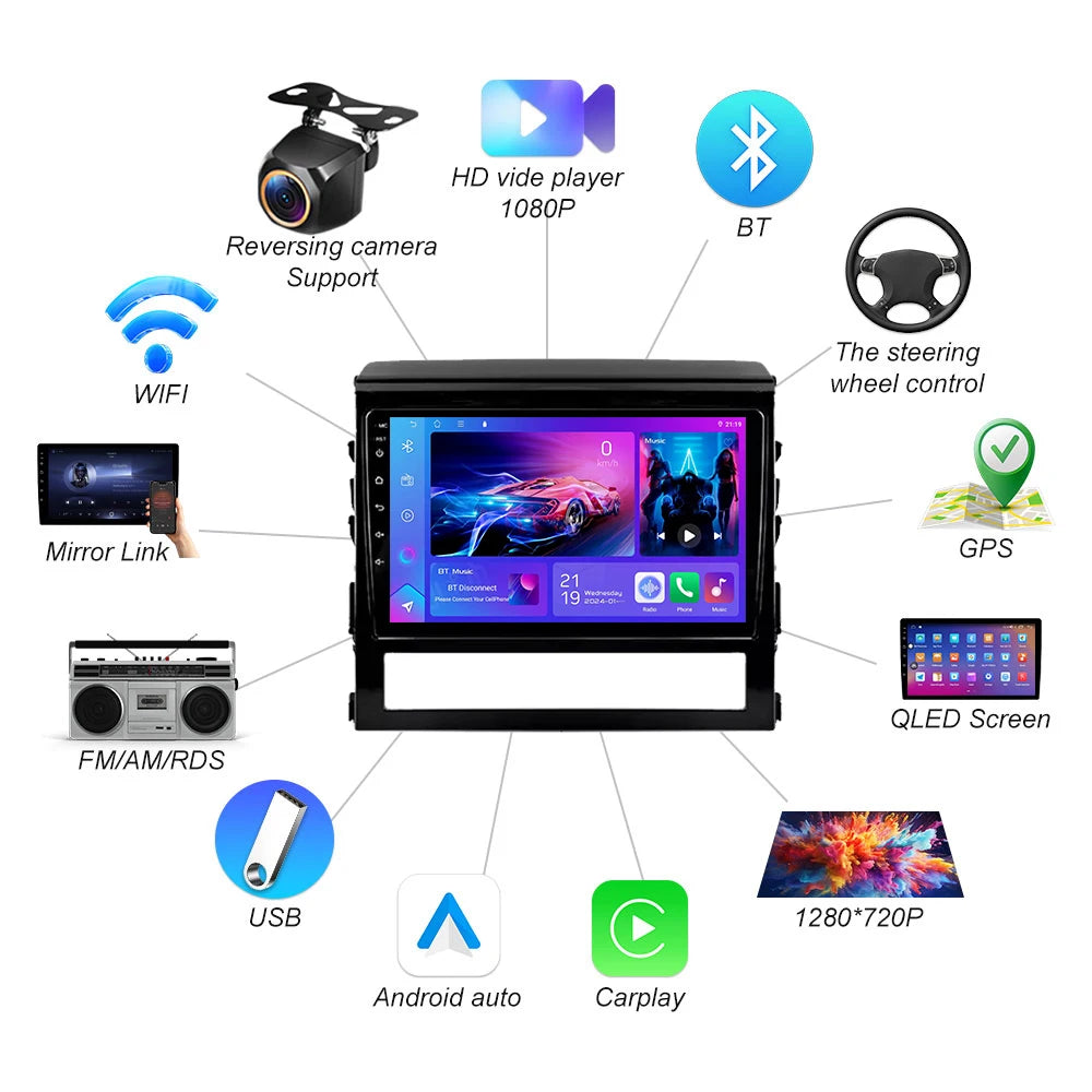 Android 16 For Toyota Land Cruiser 200 11 2015-2020 Car Radio Multimedia Navigation Androi | AUTOKITSHOP