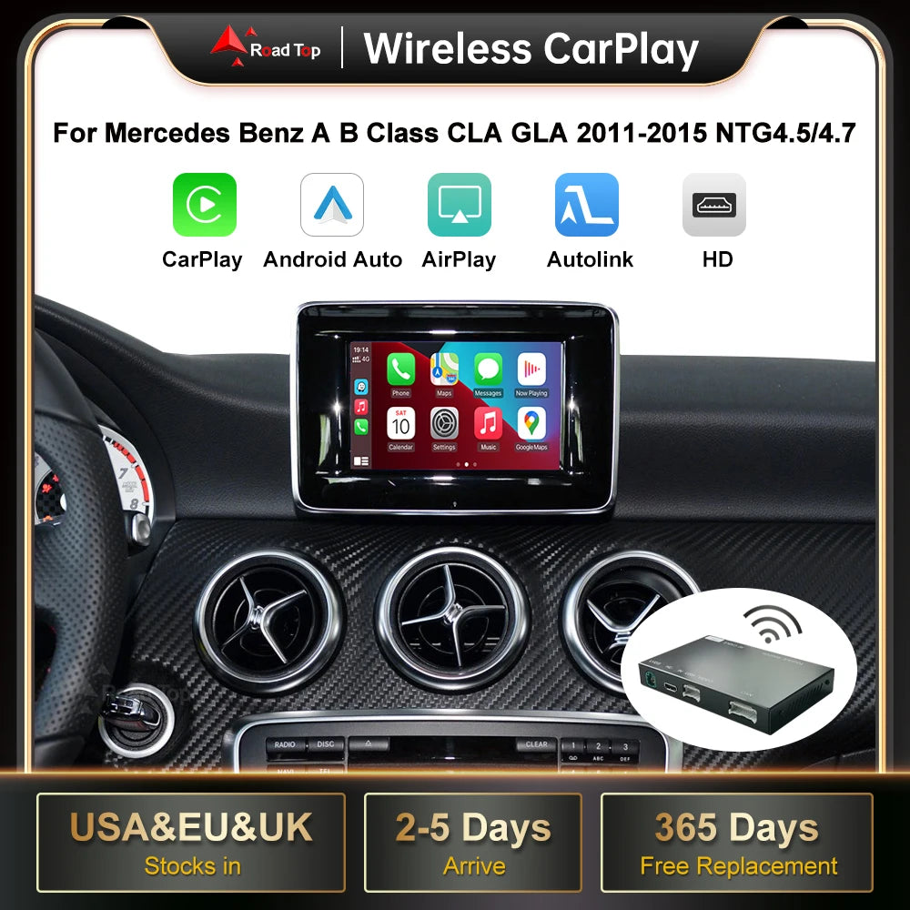 Carplay Wireless for Mercedes Benz A W176 GLA CLA B C Class W204 2011-2015 NTG 4.5 4.7 Mir