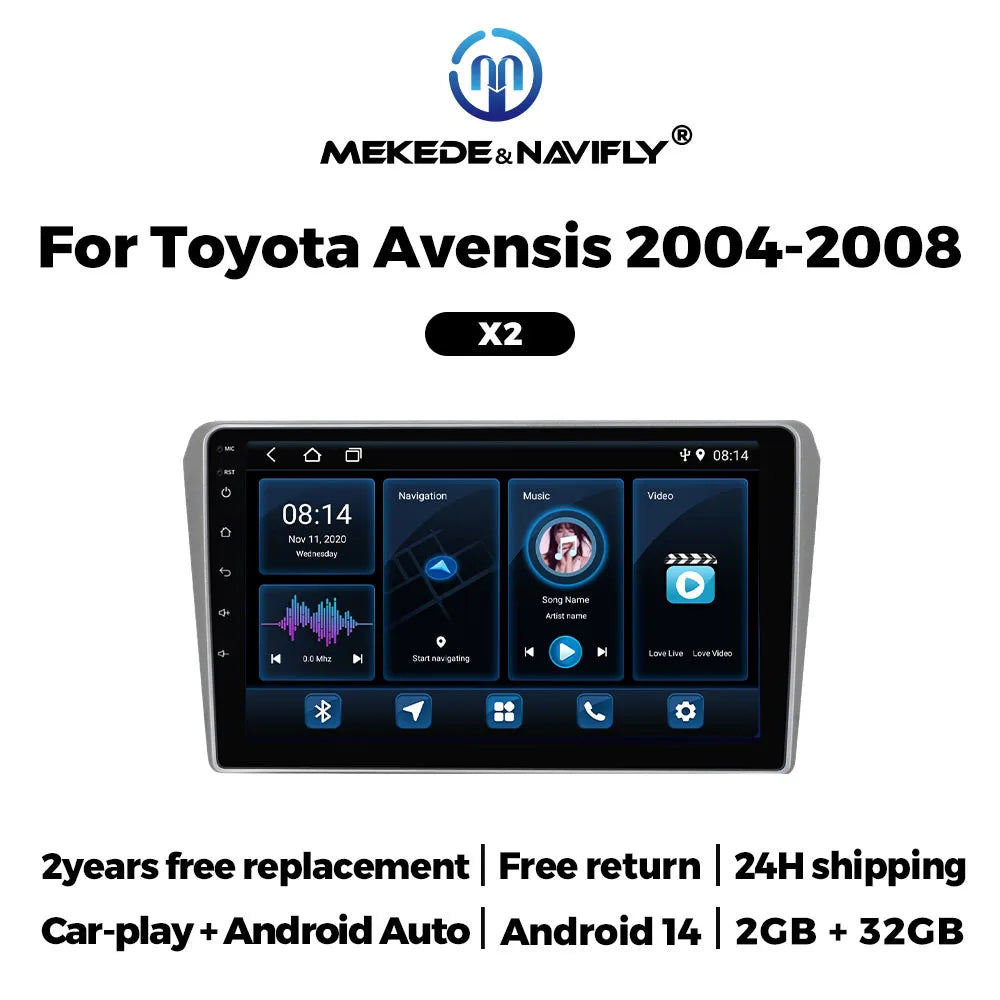 Android AUTO Intelligent System Car Radio for Toyota Avensis T25 2002 - 2008 Wireless Carp | AUTOKITSHOP