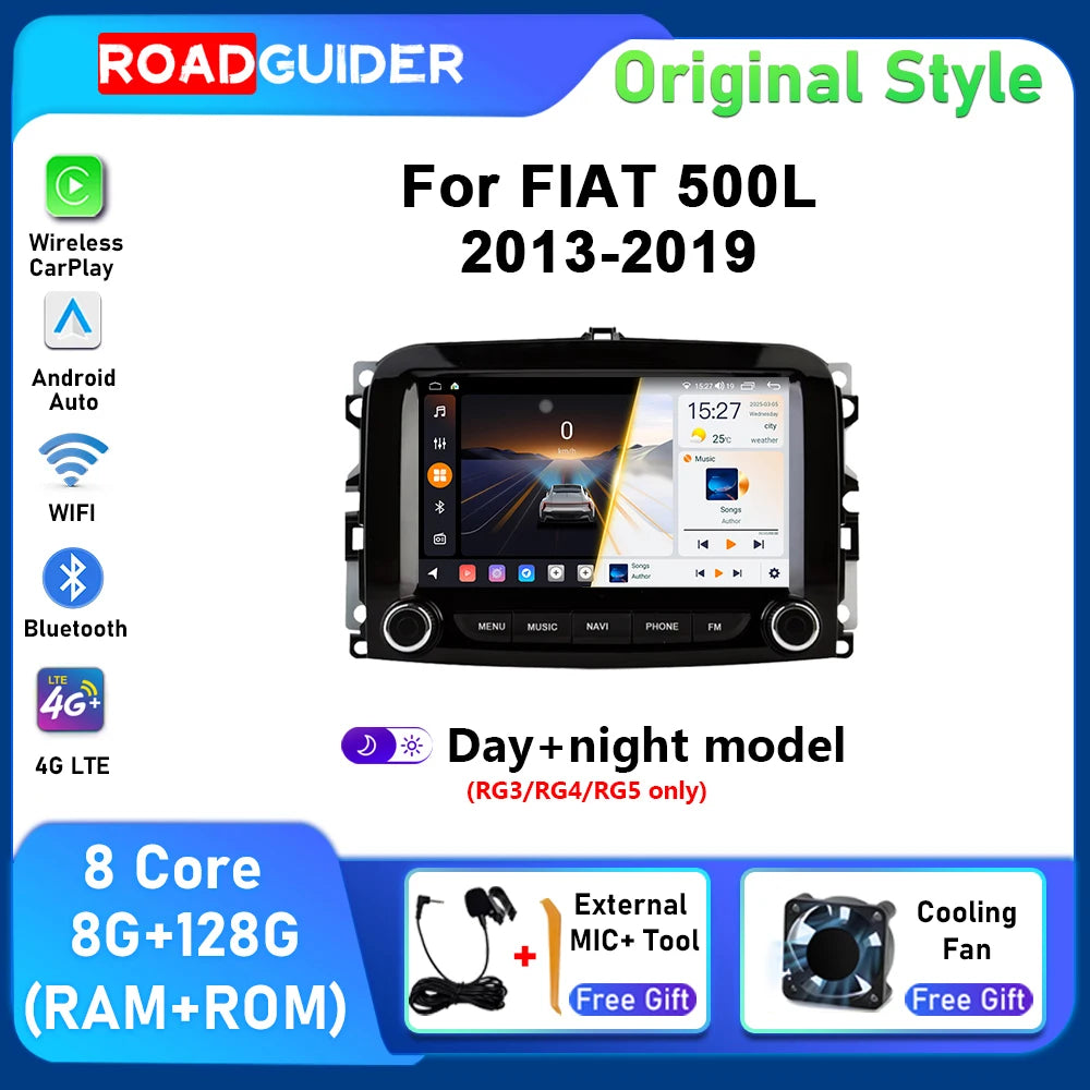 Knob + button Android Smart Car Radio Multimidia Player For Fiat 500L 2013 - 2019 GPS Navi