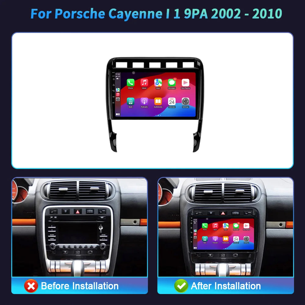 Car Radio Android 14 For Porsche Cayenne I 1 9PA 2002-2010 Multimedia Center Carplay Wirel