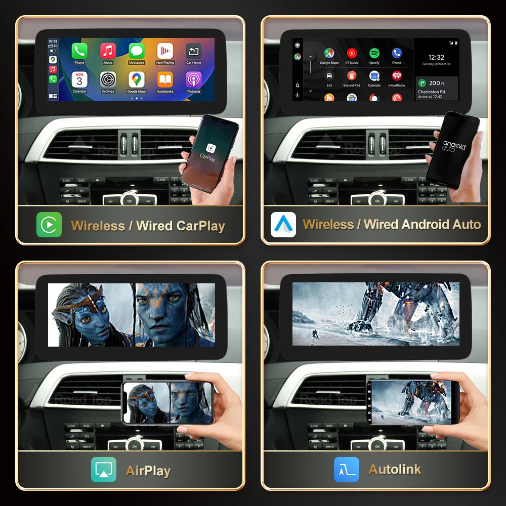 12.3' RoadTop Linux Wireless CarPlay Android Auto Multimedia Display Screen for Mercedes-B
