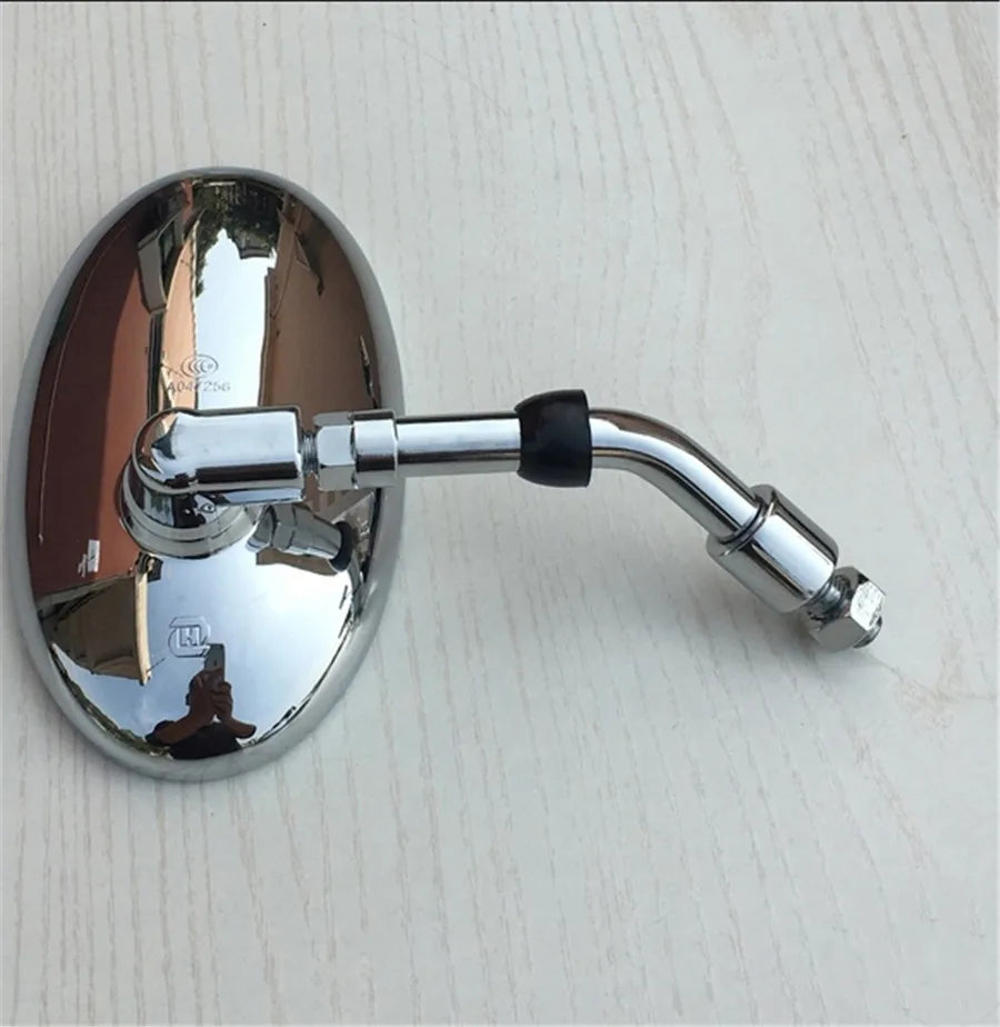 Universal Retro oval modified coffee short handle plating rearview mirror large field of v
