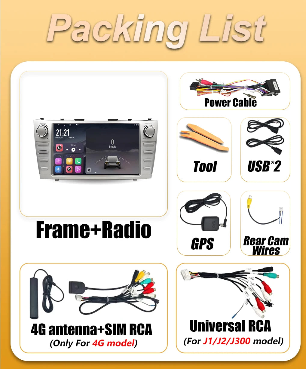 Android 16 Car Radio Carplay For Toyota Camry XV40 Aurion 2007 2008 2009 2010 2011 Video M | AUTOKITSHOP