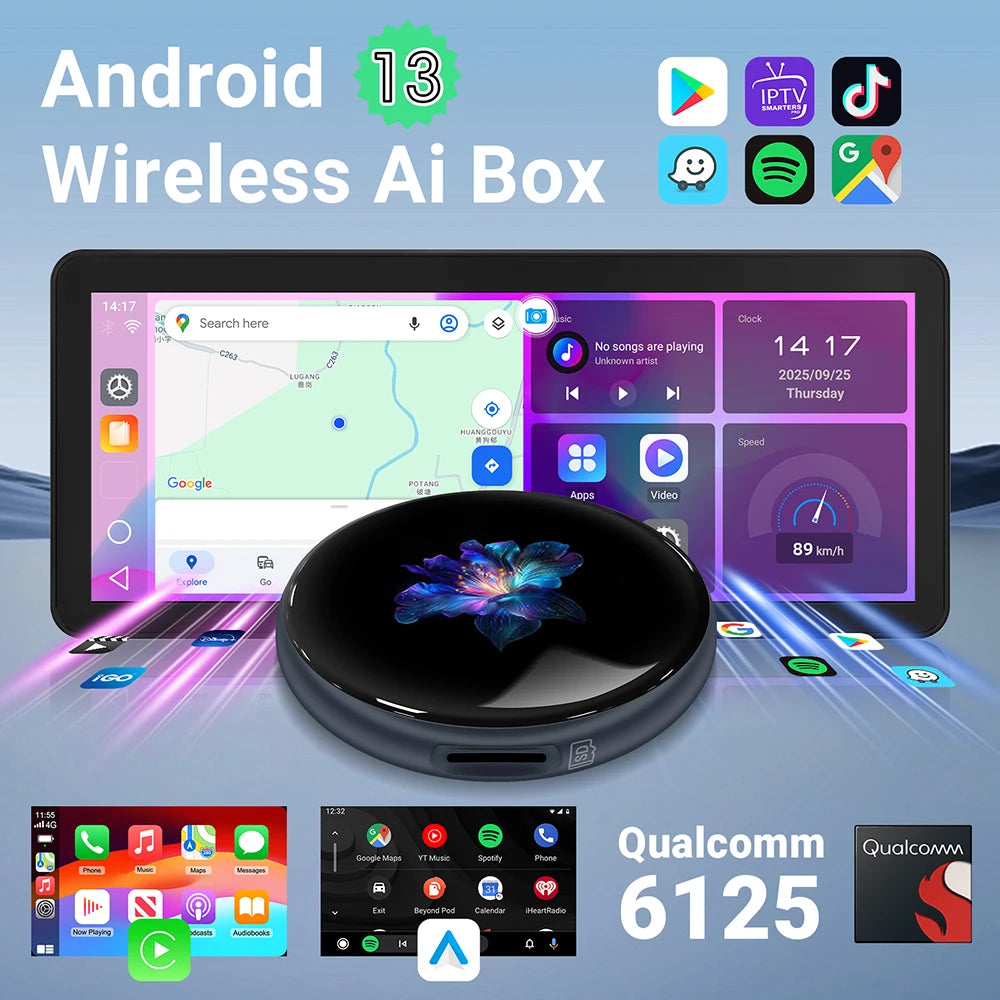 LEXXSON Ai Box 4+64GB Wireless Carplay Adapter Android 13 Netflix Youtube IPTV Video Box F | AUTOKITSHOP