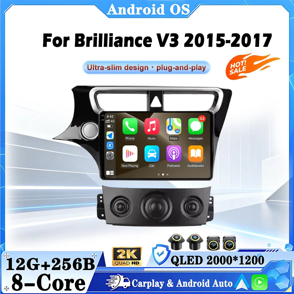 10.1" Android 16 Car Radio Stereo for Brilliance V3 2015-2017 with GPS Navigation Steering