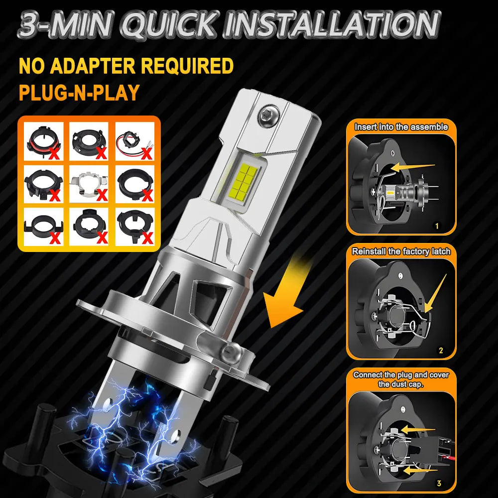 300W Turbo H7 LED CANBUS Light Mini Head Lamp 1:1 Size Wireless H7 Car LED Headlight Bulbs