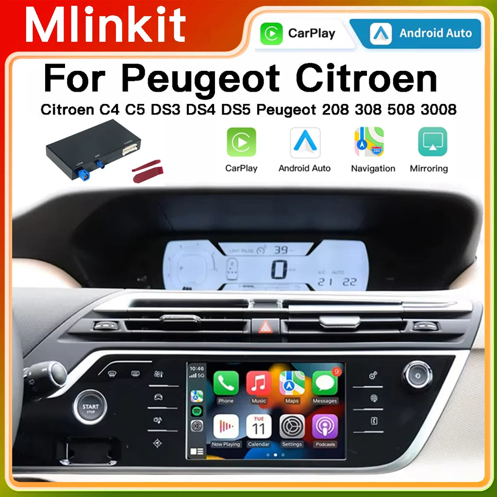 2026 NEW Wireless Carplay Module For Peugeot Citroen Android auto adapter 208 2008 308 300
