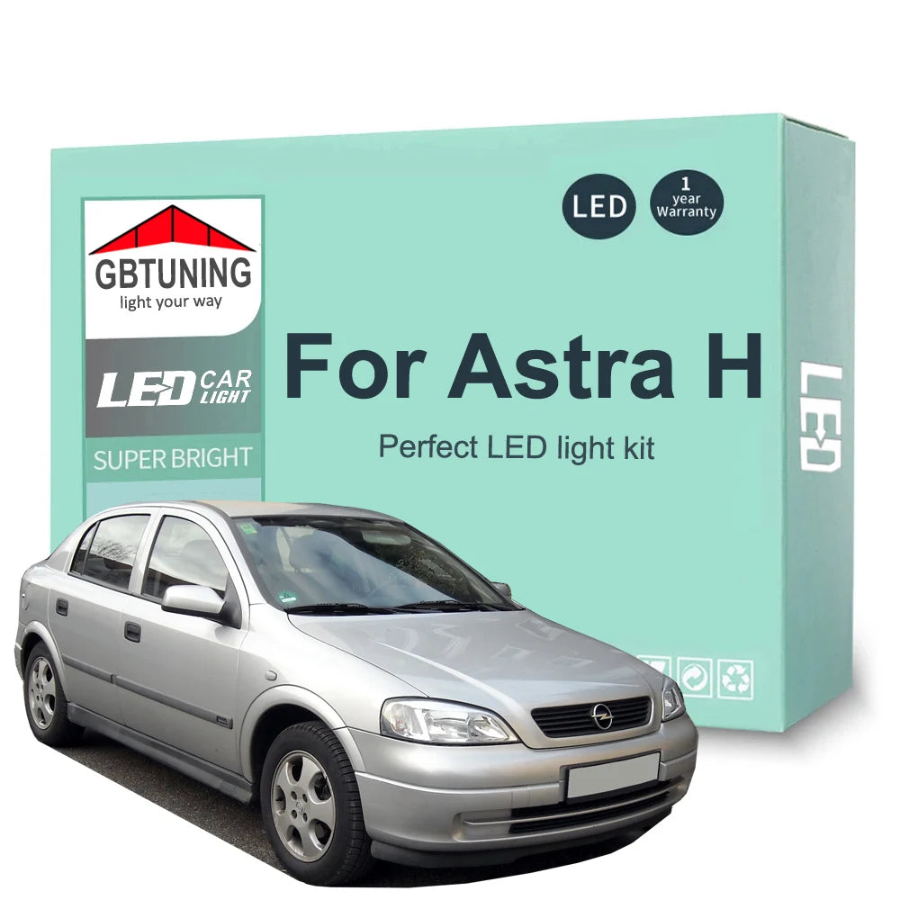 13-Piece LED Interior Light Kit for Vauxhall Opel Astra H - Canbus Error-Free Bulbs | AUTOKITSHOP