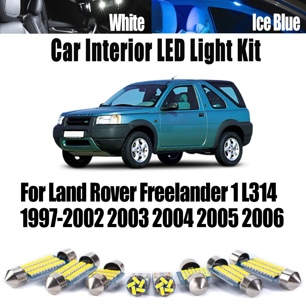 12-Piece LED Interior Light Kit for Land Rover Freelander 1 L314 1997- 2003 - Canbus Dome Map Door Trunk Bulbs | AUTO...