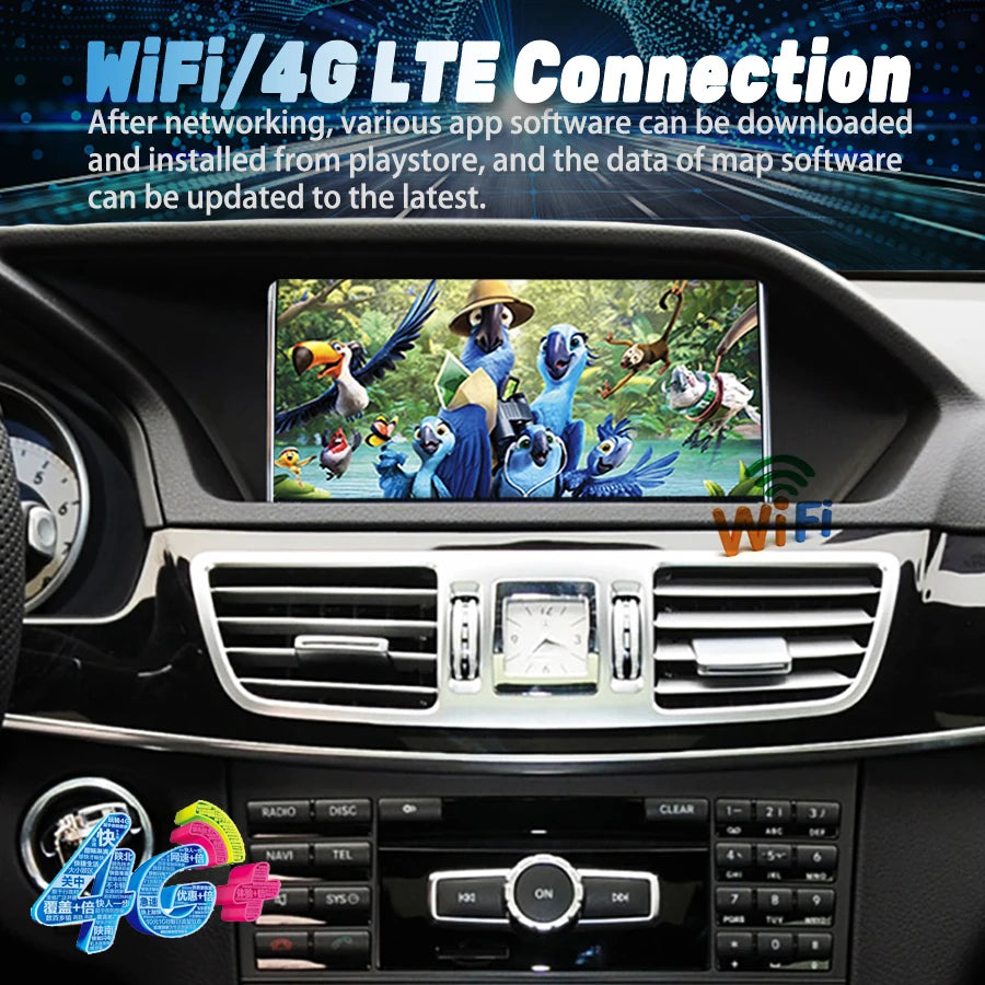 NAVIRIDER 8inch 668 4G SIM QLED Screen DSP For Benz E W207 A207 C207 2014 Android 14 Navi
