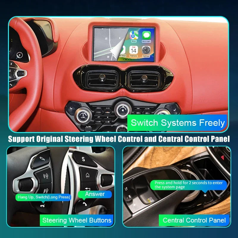 Car Smart Box Wireless ios Carplay Android Auto For Aston Martin Vantage V8/V12 2018-2023
