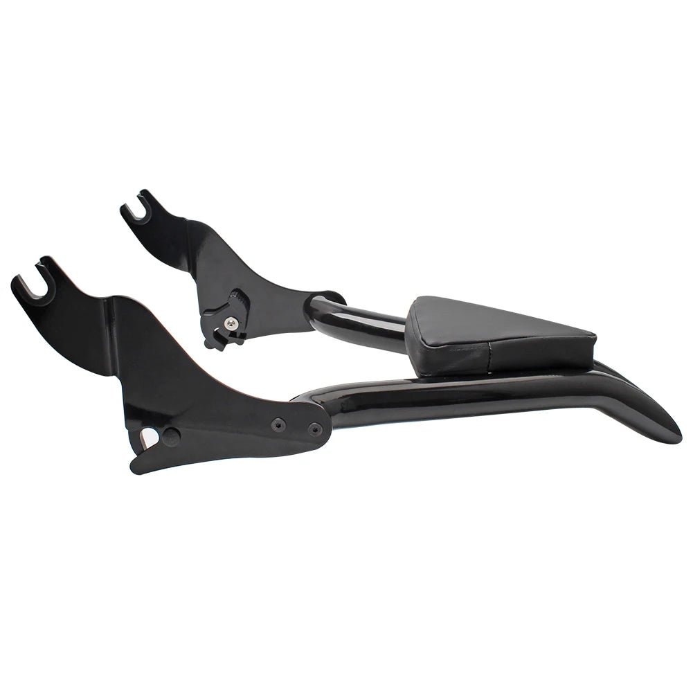 Black Detachable Rear Passenger Sissy Bar Backrest Comfort Support For Harley Touring Road King  - Automotive LED Light