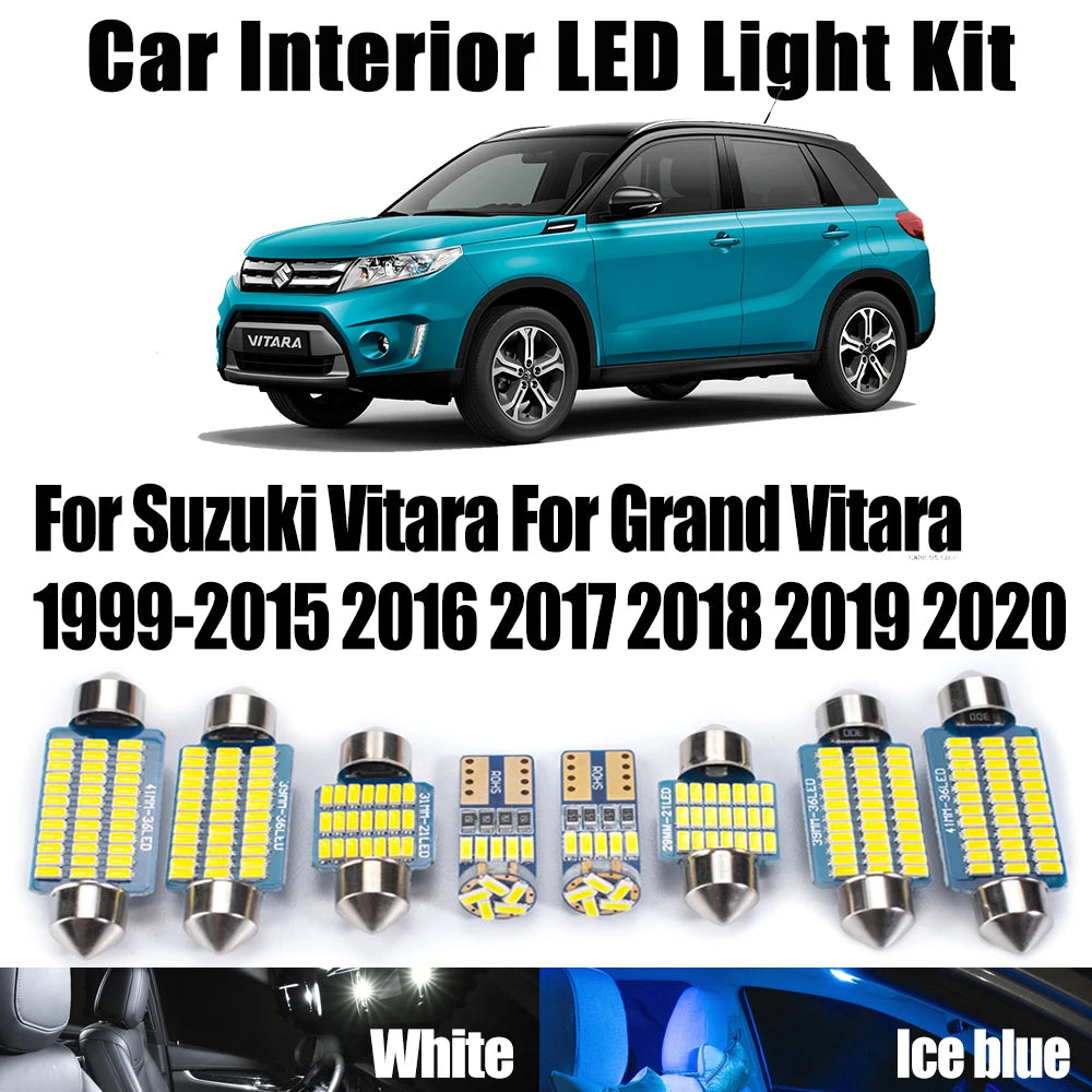 LED Interior Light Kit for Suzuki Vitara For Grand Vitara 1999- 2018 - Canbus Dome Map Door Trunk Bulbs | AUTOKITSHOP