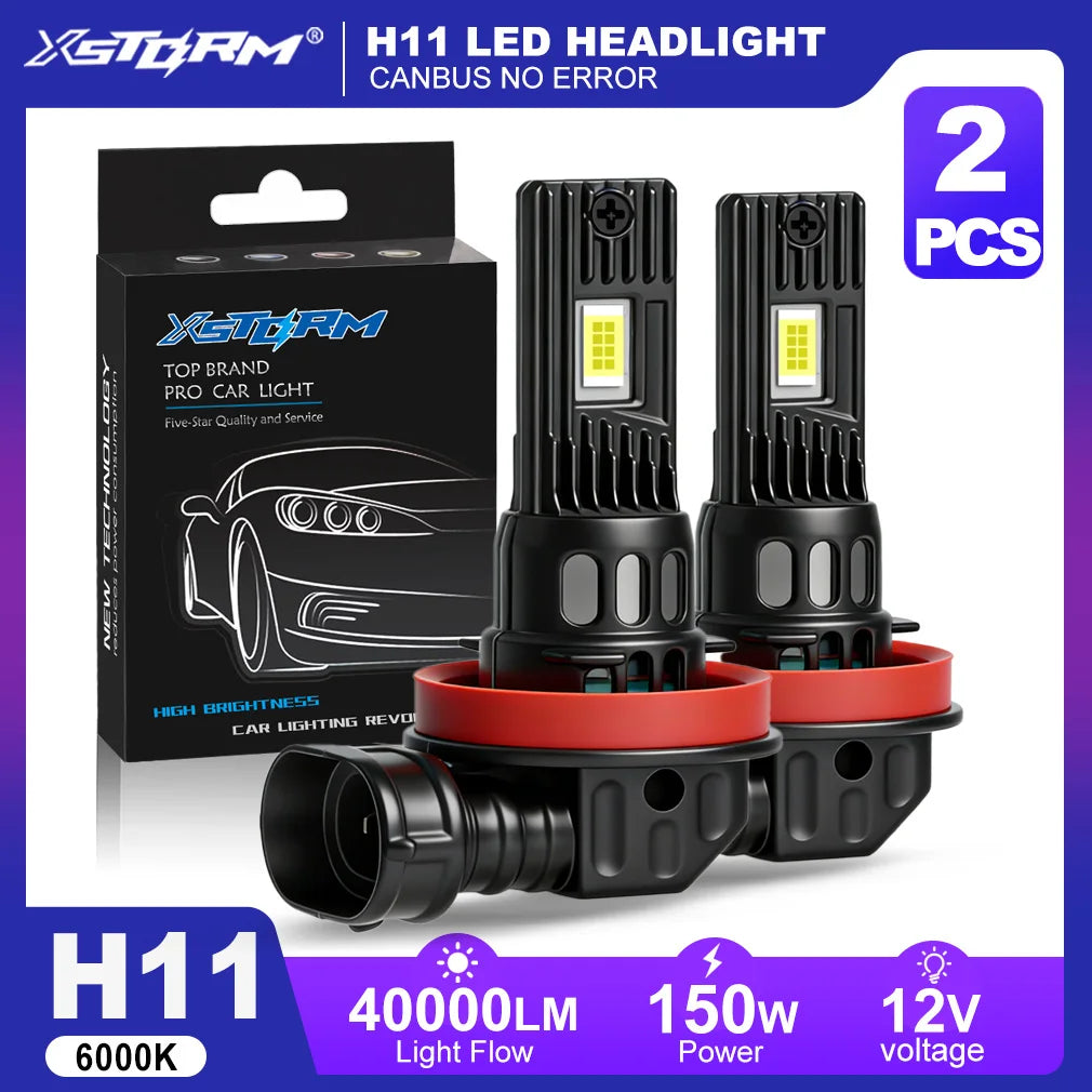 XSTORM H11 9005 LED Headlights Canbus 40000LM 150W Car Lights Bulbs H11 LED Lights for Car